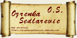 Ozrenka Sedlarević vizit kartica